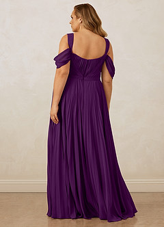 Christian Siriano Bridal for Azazie 1013 Bridesmaid Dresses Grape A-Line Off the Shoulder Chiffon Dress image12