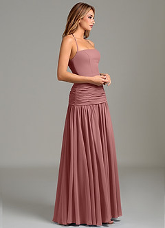 Azazie Vashti Bridesmaid Dresses Desert Rose A-Line Chiffon Dress image3