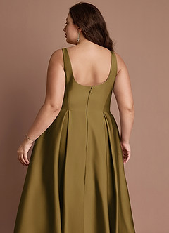 Olivia Martini Green Pleated Midi Dress image2