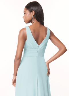 Azazie Julianna Brautjungfernkleider A-Linie Chiffon Kleid Nebel image4