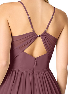 Azazie Cora Bridesmaid Dresses Sangria A-Line Pleated Chiffon Dress image5