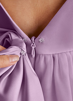 Azazie Twinkle Toes vestidos de niña de las flores Vestido de Glicinia de Tul de Corte En A con Lazo image6