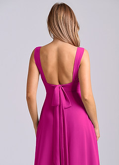 Azazie Beatrice Venta final Vestido de Fucsia de Gasa de Corte en A con Escote de Corazón image7