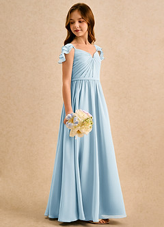 Azazie Meimei Girls Formal Flower Girl Klänningar Klä A-Line i Chiffong Plisserad image4