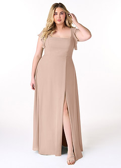 Azazie Bondi Bridesmaid Dresses English Rose A-Line Ruffled Chiffon Dress image7