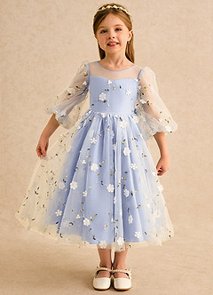 Azazie Elowen Flower Girl Dresses Ice A-Line Sweetheart Neckline Lace Dress image1