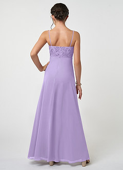 Azazie Sonya Junior Lilac A-Line Lace Chiffon Dress image2