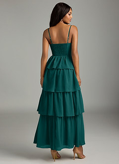 Azazie Kaiden Bridesmaid Dresses Peacock A-Line Sweetheart Neckline Chiffon Dress image2