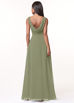 Azazie Karina Brautjungfernkleider A-Linie Plissee Chiffon Kleid Pistazie image2