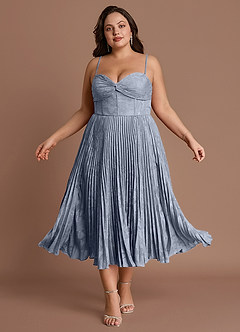 Annie Powder Blue Pleated Midi Dress image6