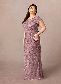 Azazie Dorit Mère de la mariée Robes Robe Fourreau en Dentelle Découpé Rose Poussiéreuse image8
