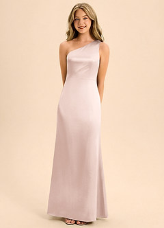 Azazie Eulalie Junior Klä av Sjöjungfru i Stretch Satin Rosett image4