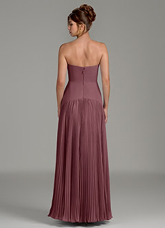 Azazie Yuliana Bridesmaid Dresses Sangria A-Line Strapless Chiffon Dress image2