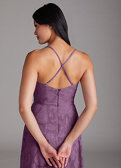 Azazie Naeem Brautjungfernkleider A-Linie Herzausschnitt Blumen-Burnout Kleid Blauregen image5
