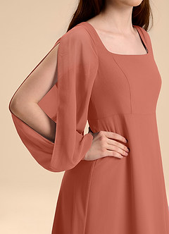 Azazie Bondi Junior A라인 블루종 쉬폰 플로어 길이 주니어 신부 들러리 드레스 image8