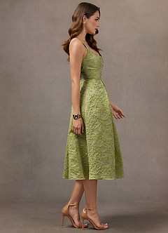 Midi jurk Lauren Licht Chartreuse image6