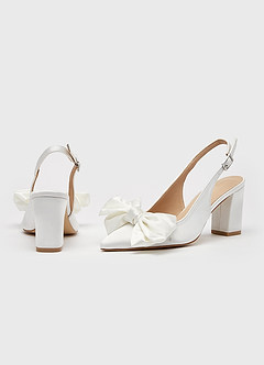 front Bow Slingback teräväkärkiset korkokengät