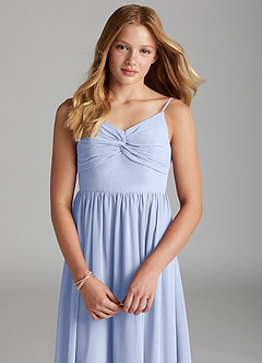 Azazie Zeya Junior Ice A-Line Chiffon Dress image6