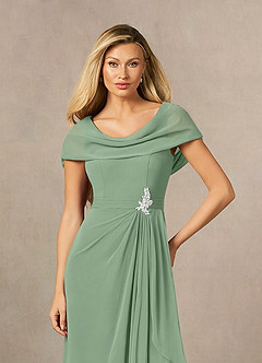 Azazie Mary Vestidos para mãe da noiva Vestir Matchá de Chiffon de Linha A com Fenda Lateral image5
