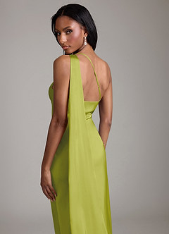 Azazie Galinda Suknie dla druhen Syrena Jedno ramię Satyna elastyczna Do ziemi Sukienka image2