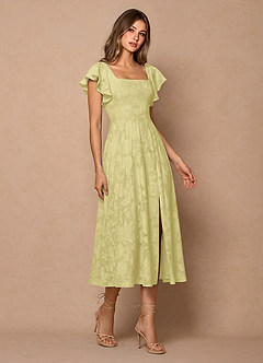 Talia 레몬 샤베트 미디 드레스 image4