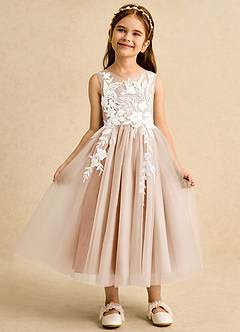 Azazie Sundae Flower Girl Dresses English Rose Ball-Gown Lace Dress image6