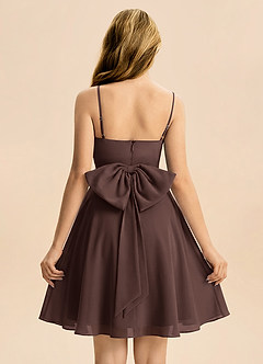 Azazie Bear Junior Ganache A-Line Pleated Chiffon Dress image2