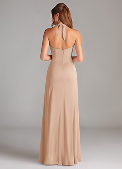 Azazie Elliana Bridesmaid Dresses English Rose A-Line Side Slit Stretch Satin Dress image6
