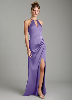Azazie Aidyn Brautjungfernkleider Etui Plissee Stretch-Satin Kleid Tahiti image3