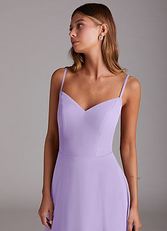 Azazie Marley Bridesmaid Dresses Lilac A-Line Off the Shoulder Chiffon Convertible Dress image7