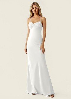 Valerianaire White Beading Satin Prom Dress image4