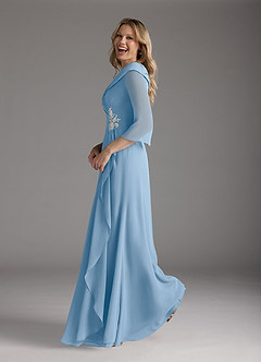 Azazie Jaycee Abiti per la Madre della Sposa Abito A-Line in Chiffon Azzurro Polvere image3