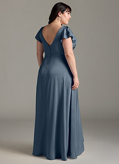 Azazie Omari Brautjungfernkleider A-Linie Stretch-Satin Kleid Zwielichtviolett image8