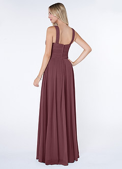 Azazie Kaleigh Bridesmaid Dresses Sangria A-Line Pleated Chiffon Dress image4