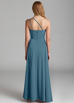 Azazie Maron Junior Bermuda A-Line Pleated Stretch Satin Dress image4