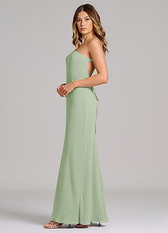 Azazie Monroe 신부 들러리 드레스 쉬스 한쪽 어깨 쉬폰 바닥 길이 드레스 image5