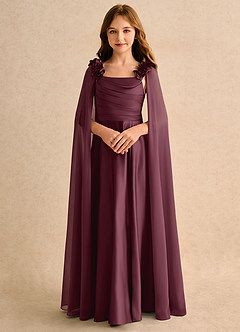 Azazie Rosita Girls Formal 플라워 걸 드레스 A라인 플리츠 매트 새틴 플로어 길이 드레스 image5