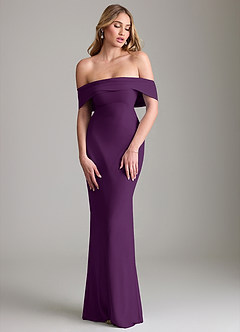 Azazie Lusinda Suknie dla druhen Syrena Zza ramienia Szyfon Do ziemi Sukienka image4