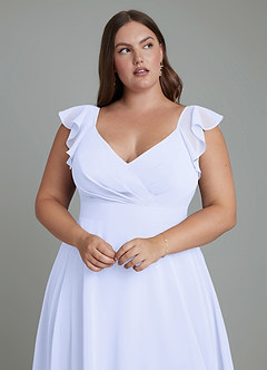 Azazie Leilani Bridesmaid Dresses Lavender A-Line Pleated Chiffon Dress image11