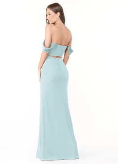 Azazie Lynnie Bridesmaid Dresses Mist Mermaid Off the Shoulder Chiffon Convertible Dress image5