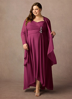 Azazie Anne Mother of the Bride Dresses Mulberry Sheath Sweetheart Sequins Lace Dress image10