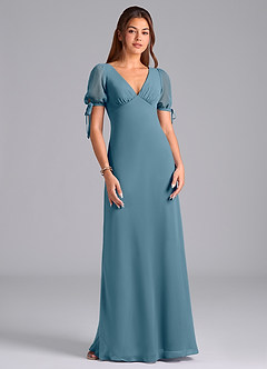 Azazie Pheby Bridesmaid Dresses Bermuda A-Line Pleated Chiffon Dress image4