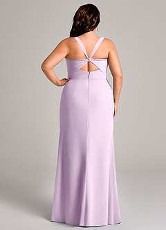 Azazie Mero Bridesmaid Dresses Frosted Lilac Sheath Pleated Chiffon Dress image10