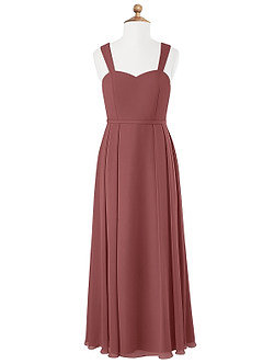Azazie Simoan Junior Vestido de Amatista de Gasa de Corte En A con Escote de Corazón image4