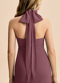 Azazie Velli Junior Meerjungfrau-Linie Hoher Kragen Chiffon Kleid Sangria image6