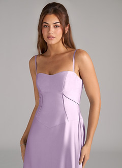 Azazie Valentine Robes de demoiselle d'honneur Robe Trapèze en Satin extensible Corset Frostiges Flieder image6