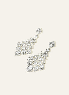 front Teardrop CZ Chandelier Earrings