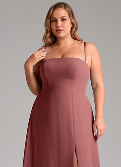 Azazie Wren Bridesmaid Dresses Amethyst A-Line Side Slit Chiffon Convertible Dress image11