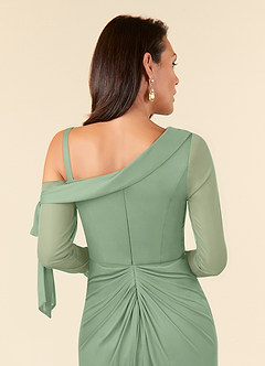 Azazie Marna Abiti per la Madre della Sposa Abito Tubino in Maglia Monospalla Matcha image5