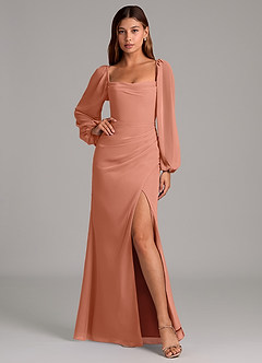 Azazie Brixley Bridesmaid Dresses MAI TAI Mermaid Long Sleeve Chiffon Dress image6